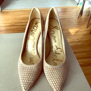 Sam Edelman Nude Perforated Pumps